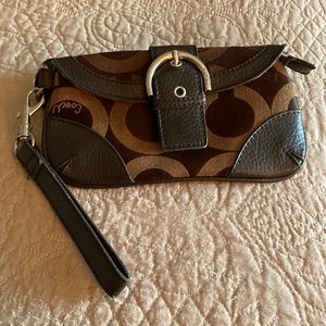 Large Brown C’s Coach wristlet